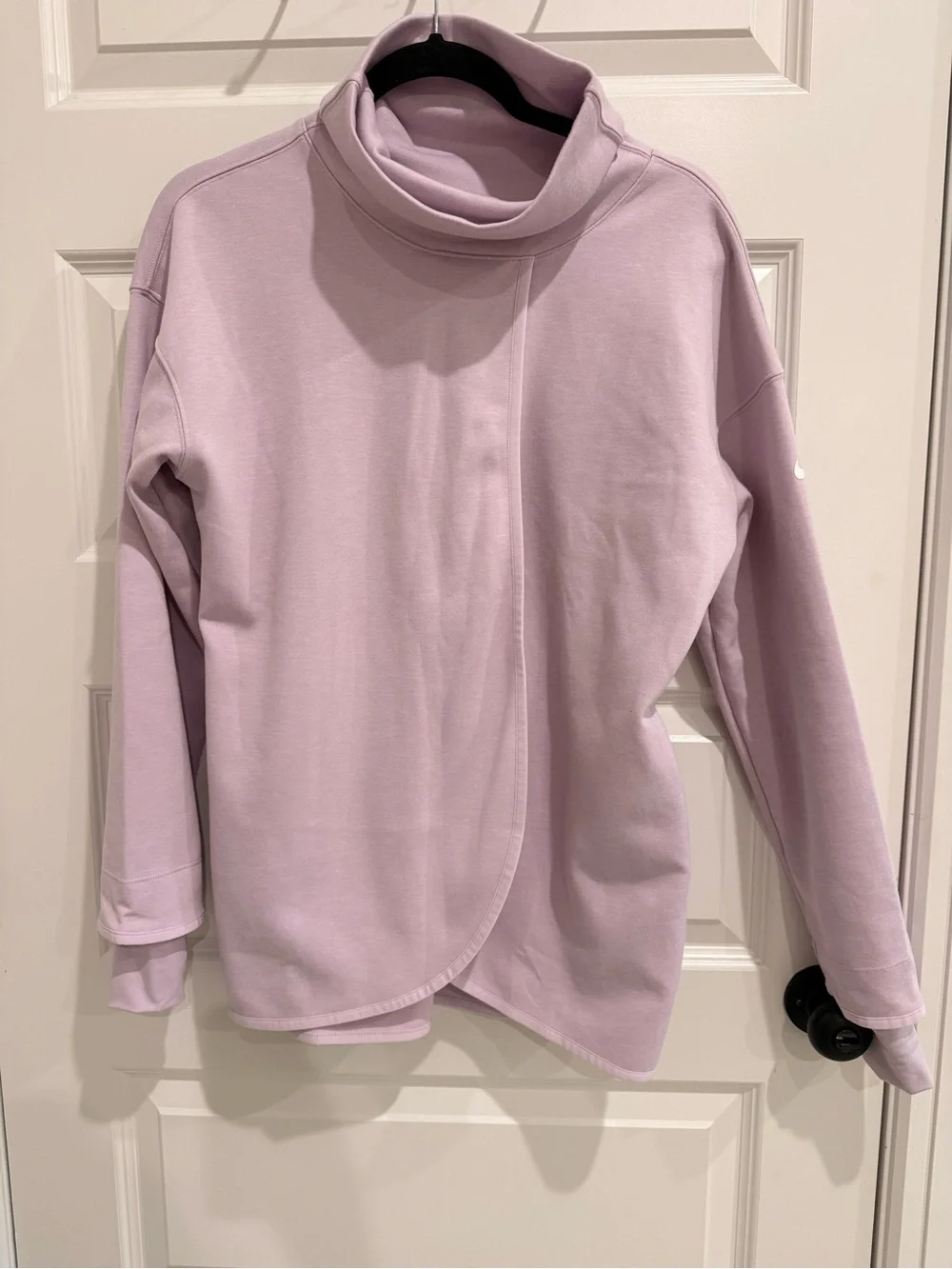 Nike Lavender Asymmetrical Wrap Turtleneck Sweater